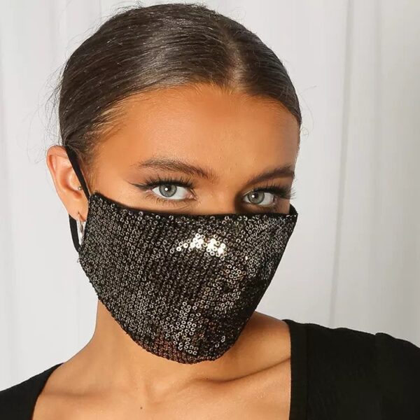 Gold Sequin Double Layer Face Mask