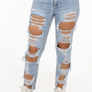 Queen of Hearts Super Ripped Faded Jeans