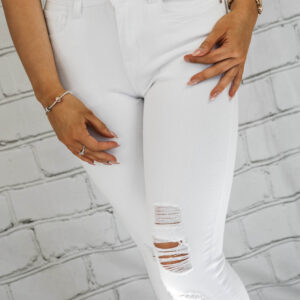 Little White Lie Denim Ripped Front Button Up Jeans