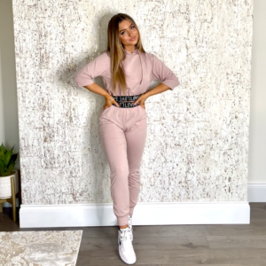 Love Cropped Hoodie & Jogger Lounge Set