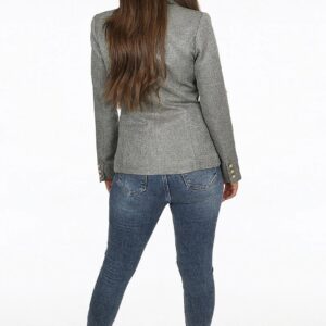 In the Style Knitted Hopsack Double Breast Blazer